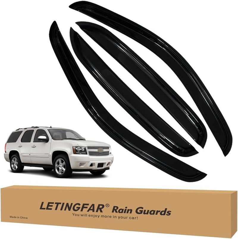 LETINGFAR Tape-on Rain Guards for 2007-2014 Chevy Tahoe, for 2007-2014 Chevrolet Tahoe Accessories，Side Vent Visors Shades Window Deflectors for Chevrolet Tahoe - Image 1